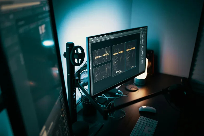 A Canva design workspace open on a laptop showing a social media template kit being edited