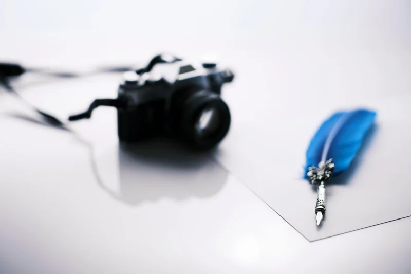 Camera prepared on a table for photographing artwork