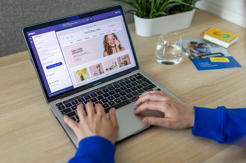 Etsy product listing shown on laptop screen with sticker mockup